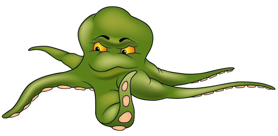 Green Octopus Stock Illustration