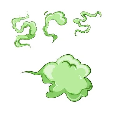 Green odor cloud and smell effects creating a bad aroma Illustrazione stock