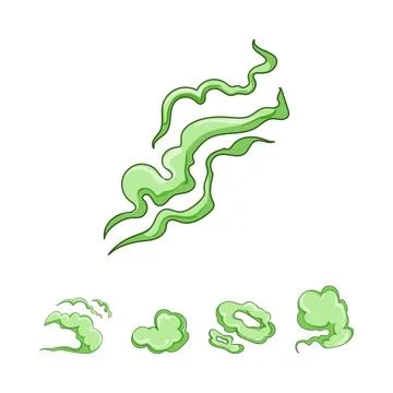Green odor cloud bad smell pollution Stock Illustration