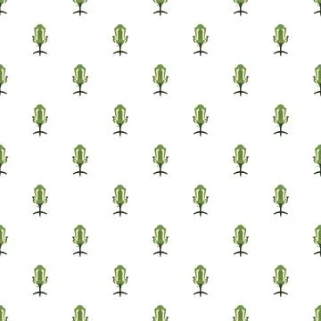 Green office chair repeating pattern with white background Stock Illustration