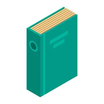 Green office folder icon, isometric style 스톡 일러스트
