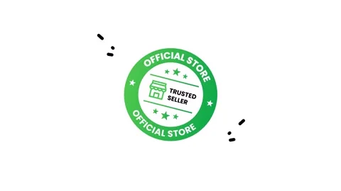 Green Official Store and Trusted Seller Badge Icon Animation for E-commerce Stock Footage 345826405