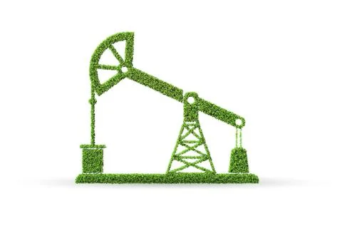 Green oil pump - 3d rendering Stockillustratie