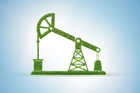 Green oil pump - 3d rendering Stockillustratie