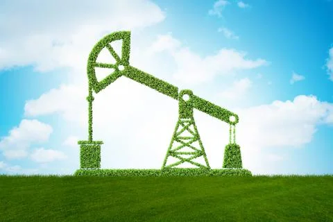 Green oil pump - 3d rendering Stockillustratie