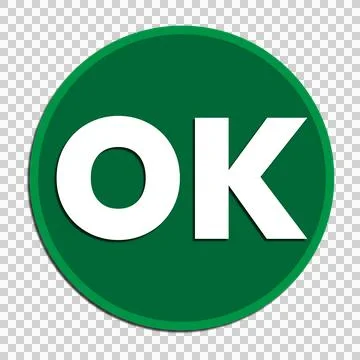 Green OK circle icon button for user interface design and web application a.. Stock Illustration