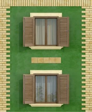Green old house Stock Illustration