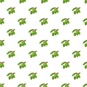 Green olive branch pattern seamless background design Stock Illustration