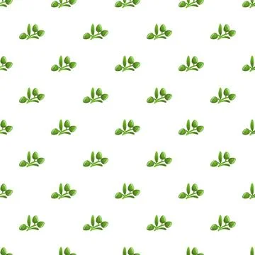 Green olive branch seamless pattern background Stock Illustration