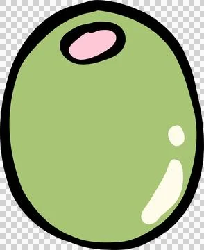 A Green Olive Hand Drawn Stock Illustration