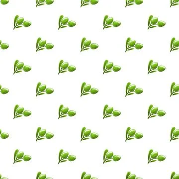 Green olives branch seamless pattern background 스톡 일러스트