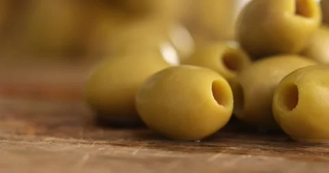 Green olives close-up. Stock Footage 250482451