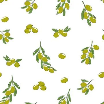 Green Olives pattern Stock Illustration