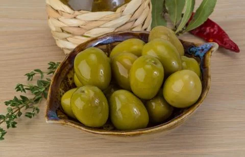 Green olives Stock Photos