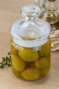 Green olives Stock Photos