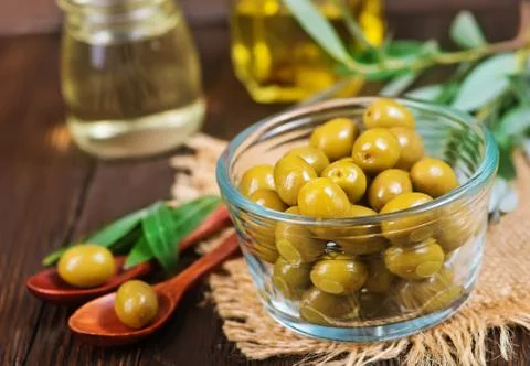 Green olives Stock Photos