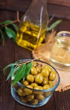 Green olives Stock Photos