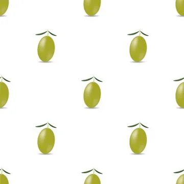 Green Olives Seamless Pattern Stock Illustration