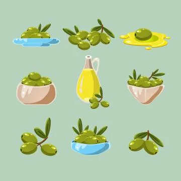 Green Olives Vector Stock Illustration