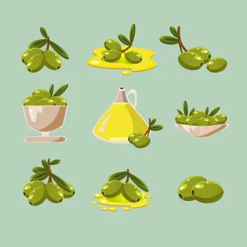 Green Olives Vector Stock Illustration