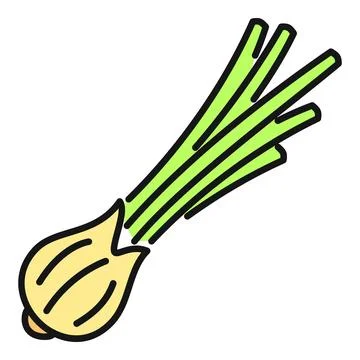 Green onion vector icon illustrating cooking ingredient Stock Illustration