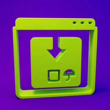 Green Online app delivery tracking icon isolated on purple-blue background... Stock Illustration