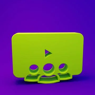 Green Online class icon isolated on purple-blue background. Online educatio.. Illustrazione stock