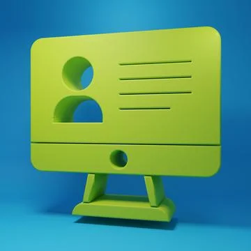 Green Online class icon isolated on blue background. Online education conce.. Stock Illustration
