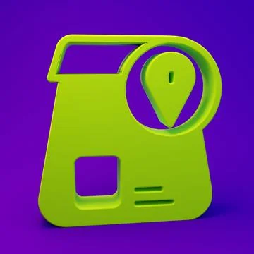 Green Online ordering and fast food delivery icon isolated on purple-blue b.. Illustrazione stock