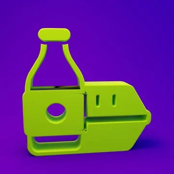 Green Online ordering and fast food delivery icon isolated on purple-blue b.. Illustrazione stock