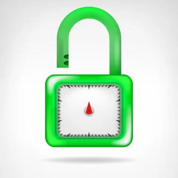 Green open  code padlock symbol design isolated Stock-Illustration