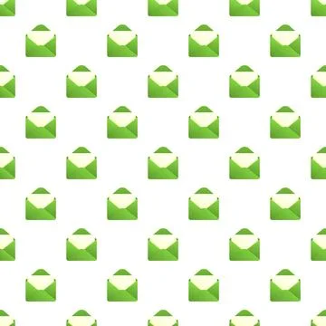 Green open email envelopes seamless pattern communication Illustrazione stock