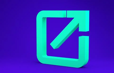 Green Open in new window icon isolated on blue background. Open another tab b Stock Illustration