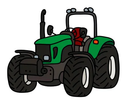 The green open tractor Stock Illustration
