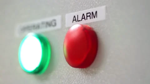 Green operating and red alarm buttons Stock Footage 48257436