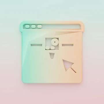 Green-orange 3D printer setting icon isolated on color background. 3d print.. Illustrazione stock