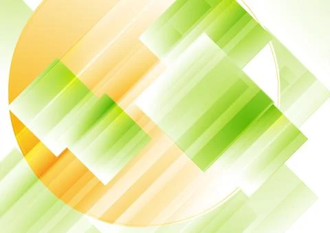 Green orange abstract minimal background with glossy squares Stock Illustration