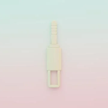 Green-orange Audio jack icon isolated on color background. Audio cable for .. イラスト素材