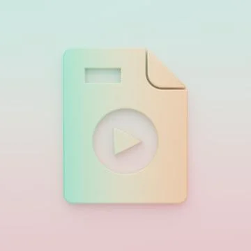 Green-orange AVI file document. Download avi button icon isolated on color .. Stock Illustration
