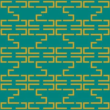 Green orange aztec zig zag  Stock Illustration