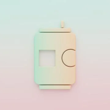 Green-orange Beer can icon isolated on color background. Minimalism concept.. Stock Illustration