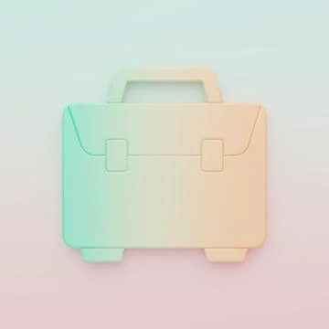 Green-orange Briefcase icon isolated on color background. Business case sig.. Stock Illustration