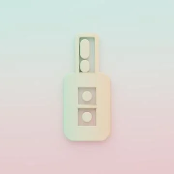 Green-orange Car key with remote icon isolated on color background. Car key.. 스톡 일러스트