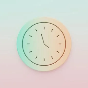 Green-orange Clock icon isolated on color background. Time symbol. Minimali.. Stock Illustration