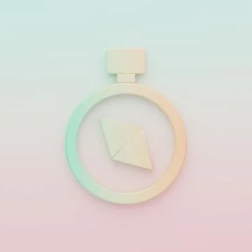Green-orange Compass icon isolated on color background. Windrose navigation.. Stock Illustration