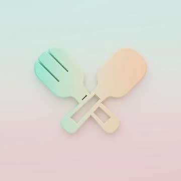 Green-orange Crossed fork and spoon icon isolated on color background. Cook.. Stock Illustration