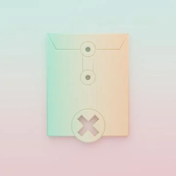 Green-orange Delete envelope icon isolated on color background. Delete or e.. Stockillustratie