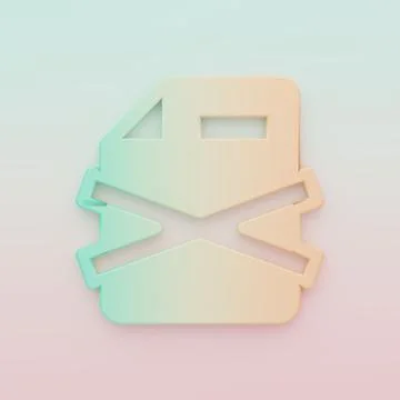 Green-orange Delete file document icon isolated on color background. Reject.. Stock Illustration