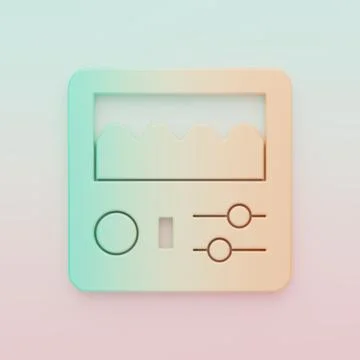 Green-orange Drum machine icon isolated on color background. Musical equipm.. Stock Illustration