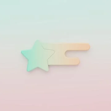 Green-orange Falling star icon isolated on color background. Shooting star .. 库存插图